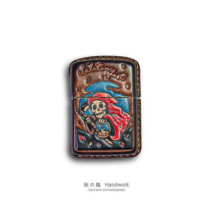 Handmade Zippo leather case Original design ghost
