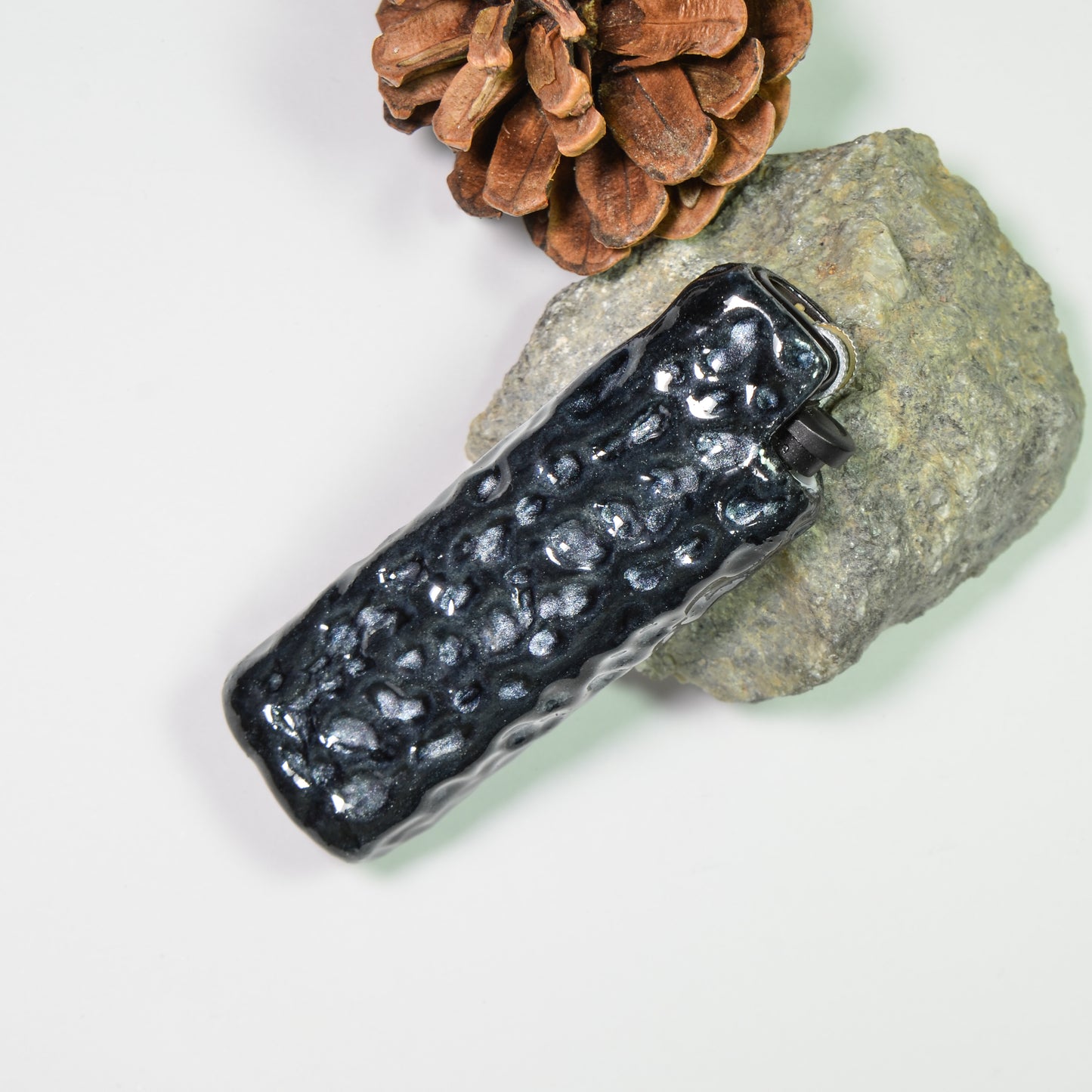 Bic J3 / Cricket lighter case  handmade Black textural effect power