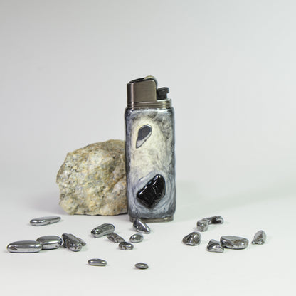 Bic J3 / Cricket lighter case  handmade Inlay with natural stone