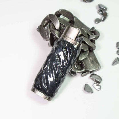 Bic J3 / Cricket lighter case  handmade Black water ripple texture effect
