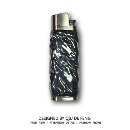 Bic J3 / Cricket lighter case  handmade Black water ripple texture effect
