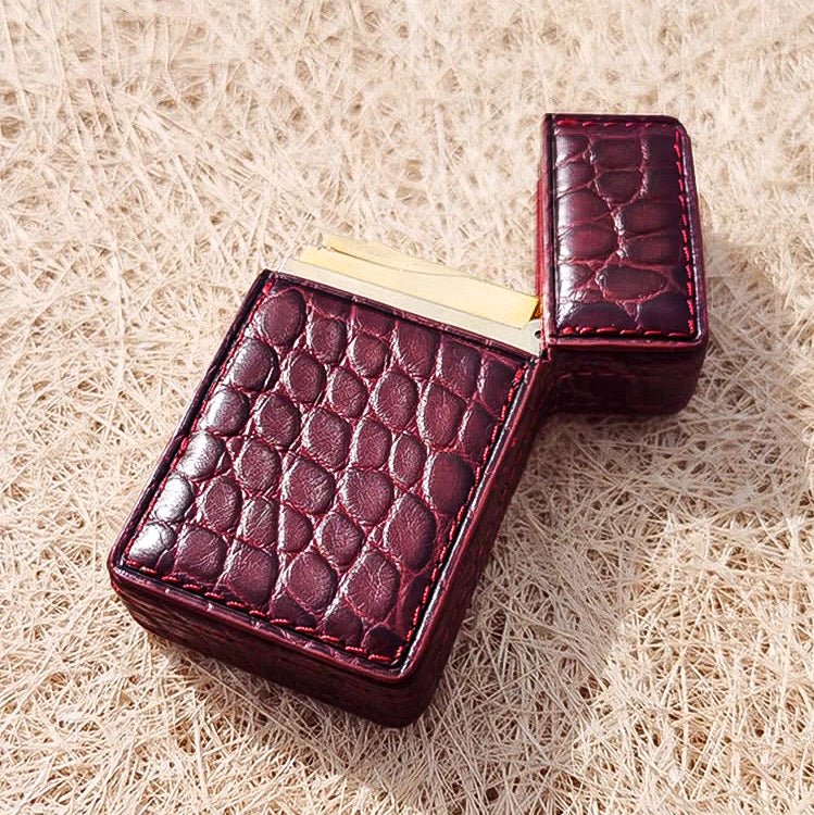 Handmade dupont L2 lighter  leather case Original design crocodile leather