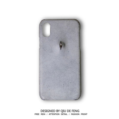 Handmade iPhone leather case Original design ash black one eyeballs