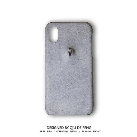 Handmade iPhone leather case Original design ash black one eyeballs