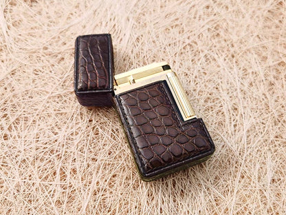 Handmade dupont L2 lighter  leather case Original design crocodile leather